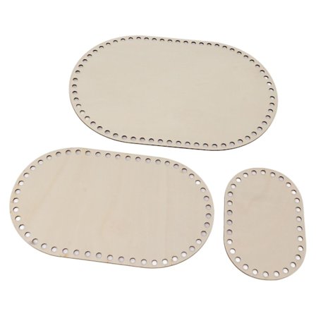 3 stk. Trækurvebund Oval Blank Massiv Hæklet Kurv Træbase til DIY Kurvevævningsartikler Håndværksfremstilling