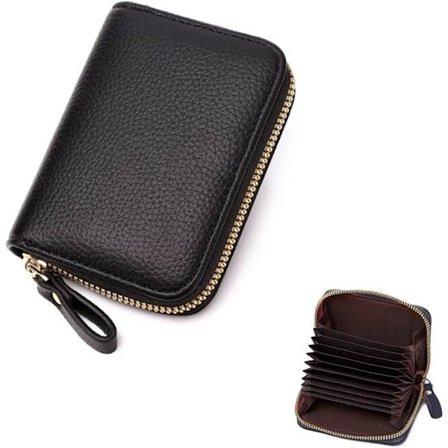 Luottokorttikotelo, RFID-estolla varustettu nahkainen korttikotelo käteisellä I