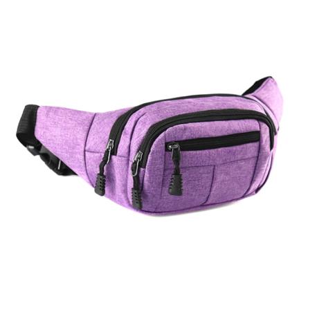 Män Dam Midjeväska Vattentät Multi-pocket Dragkedja Öppen Justerbar myntpåse för utomhusbruk purple