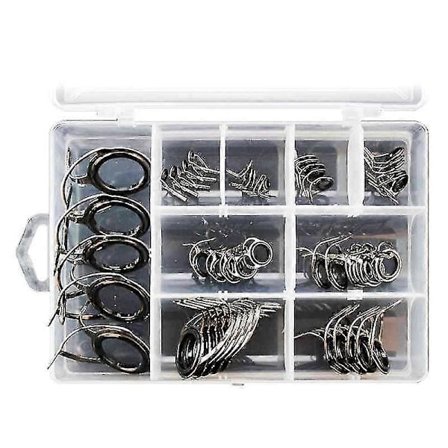 40 stk/sæt Fiskestang 8 Størrelser Reparationssæt Lineføringer Rustfrit Stål[D]