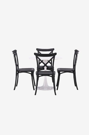 Venture Home - Matgrupp Hamden med 4 stycken stolar Crosett - Svart - Matgrupp 4 personer - Från Homeroom