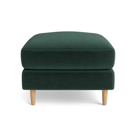 Ofelia Puf - Riviera Mørkegrøn - Komfortabel Fodskammel - Elegant Design - 65x65x47cm - Perfekt til Stuen