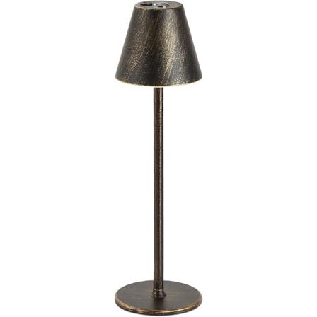 LED trådløs bordlampe, 4000mAh oppladbar batteribordlampe, 3 nivåer lysstyrke nattlys, minimalistisk design, for par (Vintage kobber)