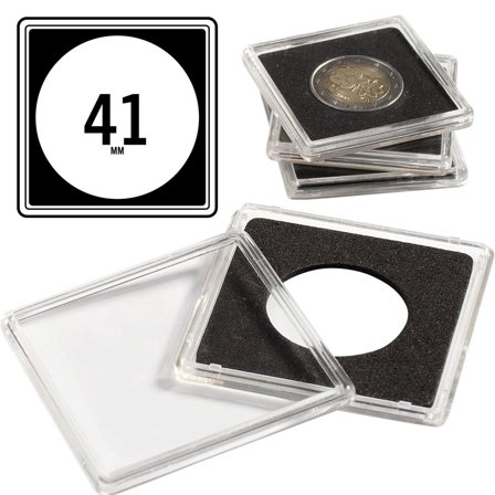 Leuchtturm QUADRUM firkantede møntkapsler til mønt Ø 41 mm - 10 stk.