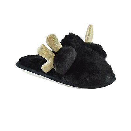 KS Brands Barn/Barn Mule Antler Tofflor 9-10 Barn UK Svart