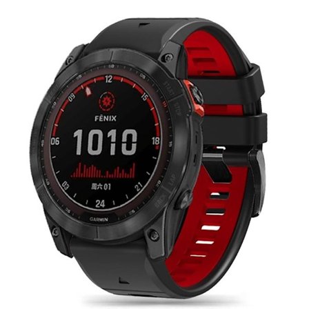 Tech-Protect Garmin Fenix 5X/6X/7X Armabnd - Svart/Röd