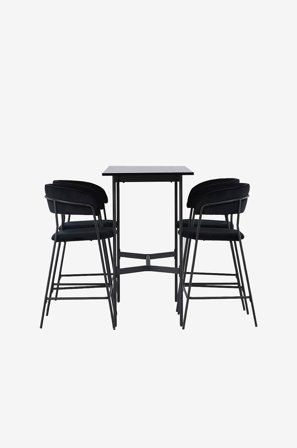 Venture Home - Matgrupp Rax med 4st stolar Lui - Svart - Matgrupp 2 personer - Från Homeroom