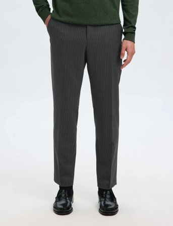Selected Slhslim-Theo Lano Pinstriped Trs - Grey - 54