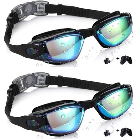 Svømmebriller - Pakke med 2 svømmebriller - Justerbar rem - One Size