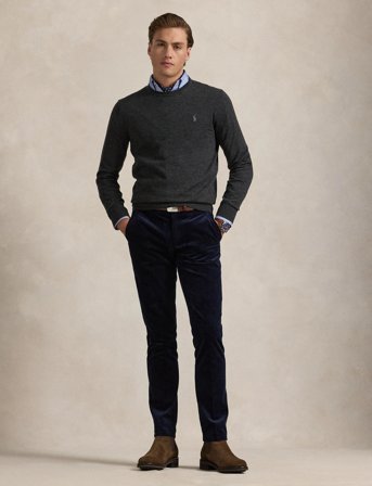 Polo Ralph Lauren Slim Fit Washable Wool Crewneck Sweater - Grey - XXL