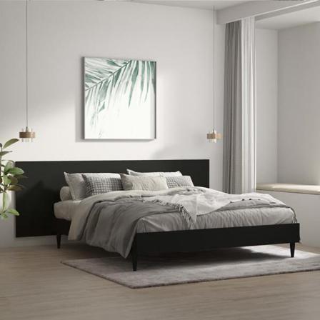 Vidaxl Väggmonterad Sänggavel Svart 240x1,5x80 Cm Konstruerat Tr Svart