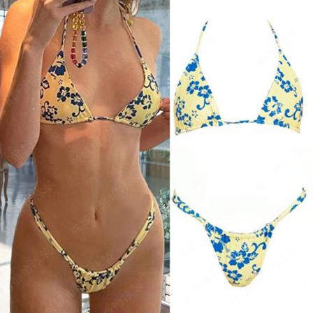 Trepunkts Bikini I Spets För Dam, Delad Baddräkt S