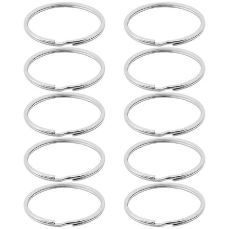 10X Kvalitet 50 mm Nøkkelring Splittring Sett Kraftig Stor Nikkel Nøkkelring Fjærbelastet Bøyle