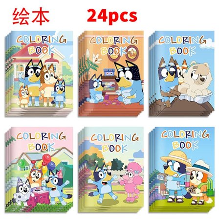 6/12/24 stk Bluey Bingo Anime Figur Farve Diy Malebog Tegneserie Graffiti Malebog Børn Puslespil Tegnelegetøj