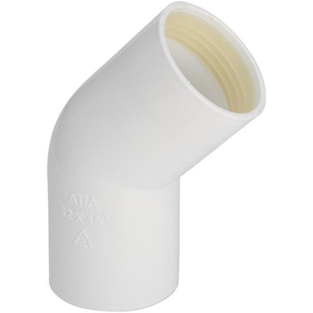 Faluplast 3003054112 Bøjning med gummitætning 40 mm, 45°, Indendørs afløb