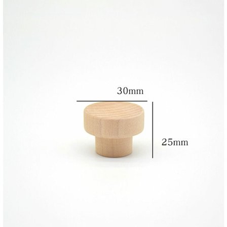 20 stk. træskufferhåndtag, 35 x 26 mm, runde træknopper og træhåndtag, møbelknopper til skuffeskabe, skoskabe, skabslåger