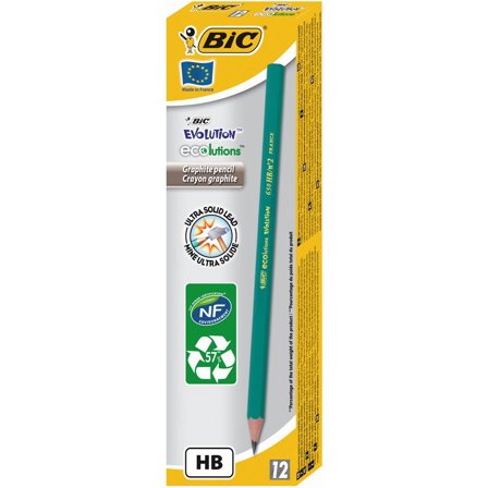 BIC Blyertspenna ECOlutions Evolution, HB-stift, sexkantig pennkropp, grön 12/fp - Lyreco - Skola och förskola - Pennor och tillbehör - Blyertspennor
