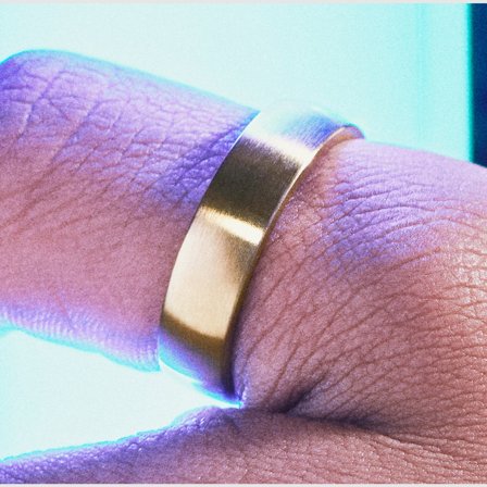 Ferrum | Anello smussato in acciaio inossidabile spazzolato color oro da 8 mm per uomini - Anelli in acciaio