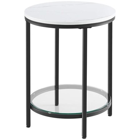 Pyöreä yöpöytä - Marmoripinta/Svart