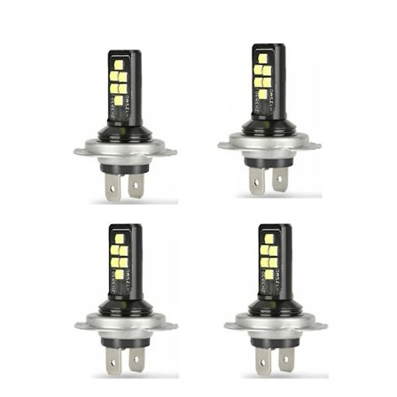 4x H7 LED Forlygte Konverteringspærer 6000k Bil Kørelys Høj/Lav Lysstyrke