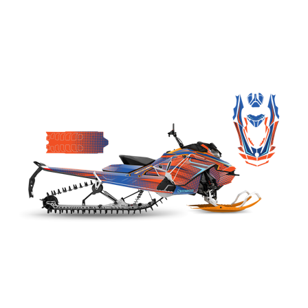 Dekalkit SweTown Mondaze Orange-Blå - Ski-Doo Summit SP 850 E-Tec 154 2017-2022