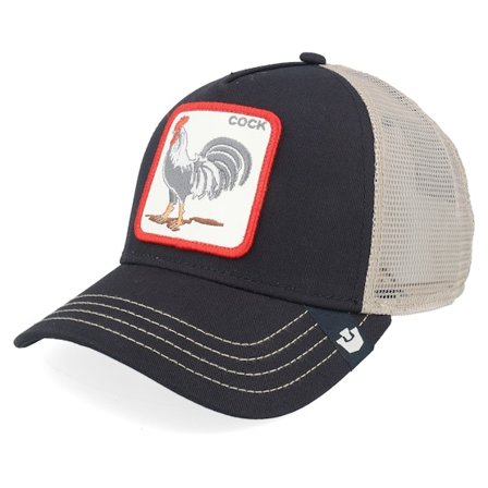 Goorin - Zwart trucker Cap - Rooster Void Black A-Frame Trucker @ Hatstore