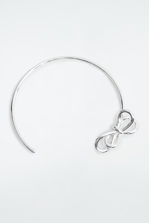 COS Women's Knotted Bow Choker in Silver