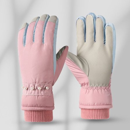 Kvinder Plys Handsker Snowboard Ski Handsker LYS PINK