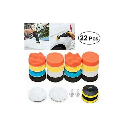 22 st Car Polisher Grova Poleringspads För Borr Svamp Pad Vax Po