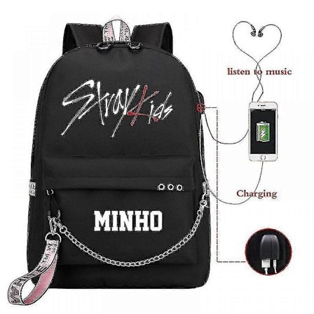 Stray Kids USB Ryggsekk Koreansk Stil Felix Skolesekk Tilbake Til Skolen Gutter Jenter Fans Gavepose Mochila