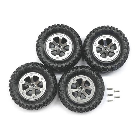Slitesterke R/C Crawler Hjuldekk Nav & Dekk 4 stk/sett for WPL 1:12 4x4WD