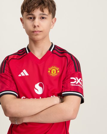 Adidas Originals Manchester United Team Jersey Röd T-shirts Kille - Kids Brand Store