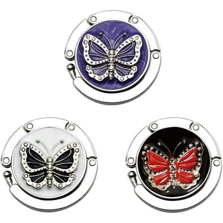 3 kpl laukkukoukku, kokoontaitettava laukun ripustin, laukun ripustin laukun pidike kokoontaitettava laukkukoukku perhoskuvio naisten käsilaukuille 