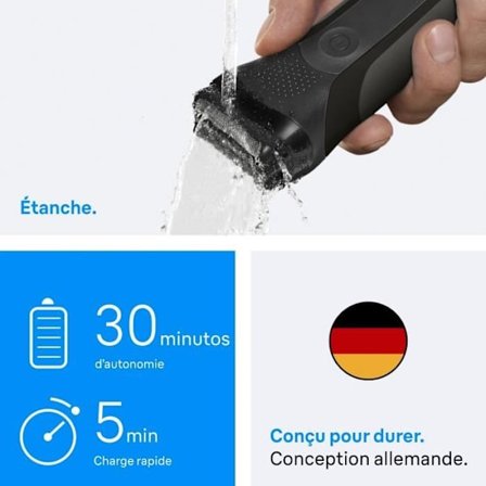 Elektrisk rakapparat BRAUN Series 3 - Svart - Batteritid 30 minuter - Snabbladdning 5 minuter