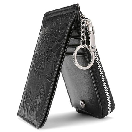 Dam RFID Plånbok Stor Storlek Bifold Multi Kort Plånboksfodral med Dragkedja Kreditkortshållare