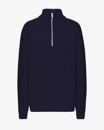 Merino Quarter Zip - Navy Blue - Female - XS