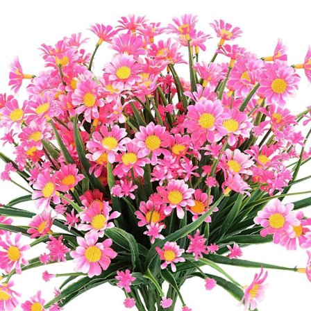 4 kpl Keinotekoisia päivänkakkaroita Ulkokäyttöön Tekokukkakoriste Keinotekoiset kasvit Ulkokäyttöön Vihreät pensaat Kukka, Pinkki