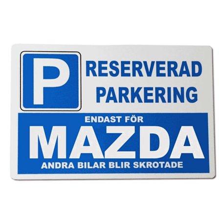 Metall plåtskylt med ' Mazda ' design - 30x20 cm skylt