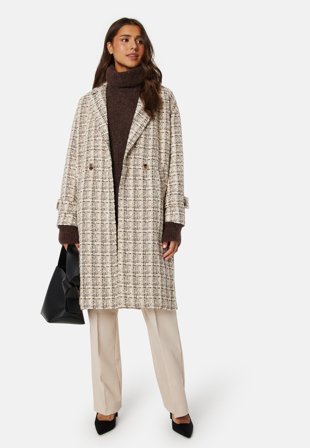 VILA Jay Structured Jacket Doeskin check:Birch/ Klær