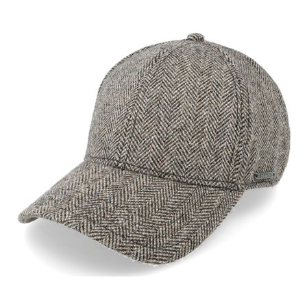 Stetson - Grijs flexfit Cap - Baseball Cap Wool Herringbone Grey Flexfit @ Hatstore