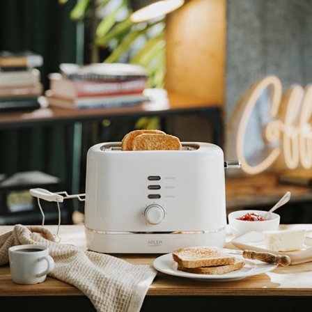 Brödrost med brödhylla och 7 rostningsnivåer - Vit