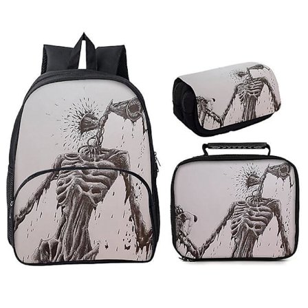 Siren Head 3-piece Student Round Flip-up Pencil Case Around Mouthpiece Style 12