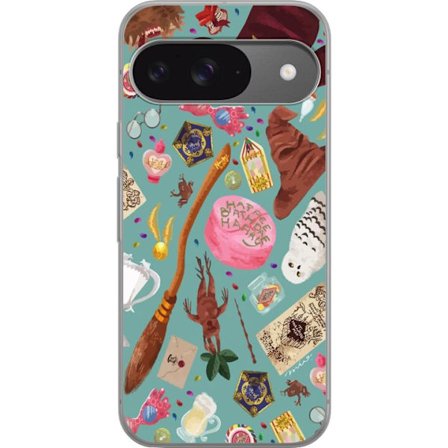 Kompatibelt Mobilskal till Google Google Pixel 9 Pro Magisk illustration med trollstav, hatt och fantasiföremål i lekfull sagostil