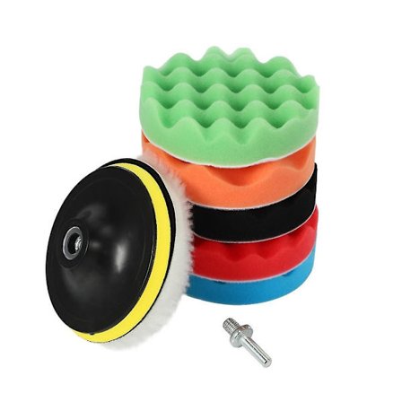 8 st/set Bilsvamp Polering Pad Set 5 Tums Buffing Vaxning Pad För Båt Bil Polerare Buffer Borr