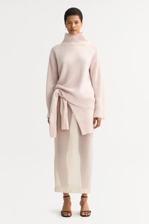 Soft Goat - Boyfriend turtleneck - Women cashmere sweater - XS - Powder