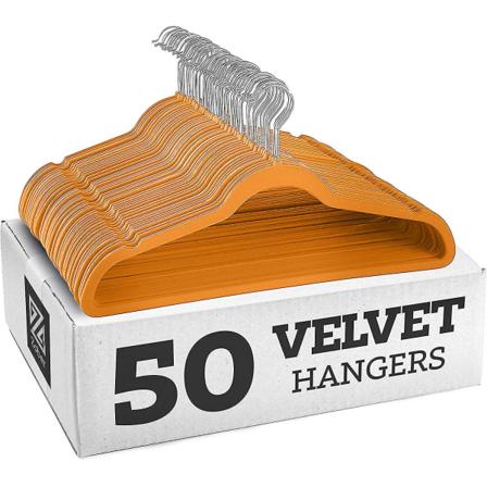 Halkfria sammetshängare - Kostymhängare (10-pack) [DB] orange galvanized hook
