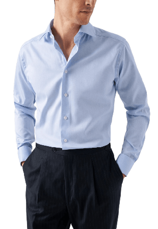 Eton Signature Twill-skjorta Contemporary Fit, Cut Away-krage Skjortor Herr Blå 43