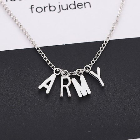 Kpop Bts Smycken ARMY Bokstav Halsband Trendigt Bangtan Boys A.R.M.Y Bokstav Hänge Unisex Mode Punk Tillbehör Flicka