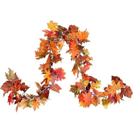 Pakke Høstløvkrans, 1,75m Kunstig Høstløvkrans Høst Hengende Ranke Høstkrans Løv Høstdekor Til Bryllup Thanksgiving