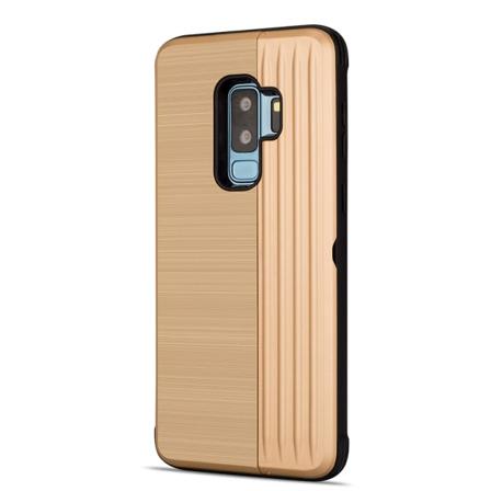 Elegant Skal med Korthållare till Samsung Galaxy S9 Plus Guld